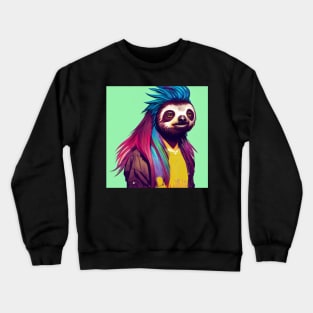 Sloth dressed as a punk rocker Crewneck Sweatshirt